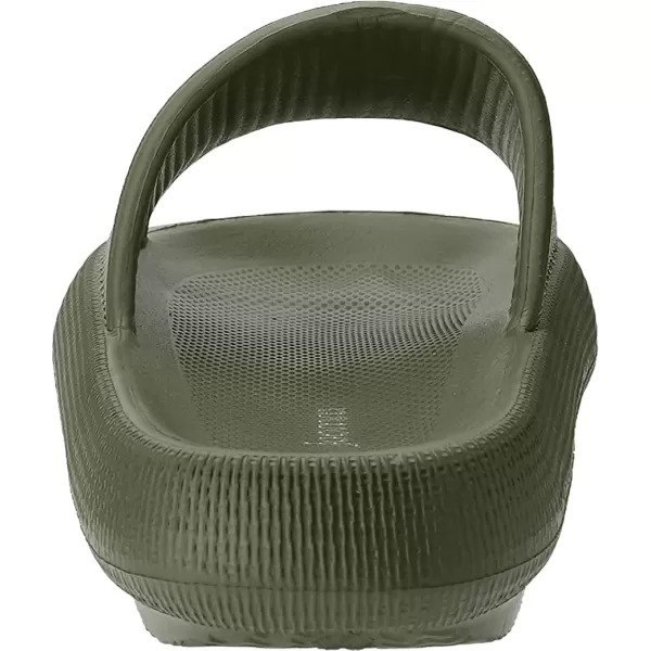 imageJoomra Pillow Slippers for Women and Men Non Slip Quick Drying Shower Slides Bathroom Sandals  Ultra Cushion  Thick SoleArmy Green