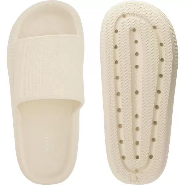 imageJoomra Pillow Slippers for Women and Men Non Slip Quick Drying Shower Slides Bathroom Sandals  Ultra Cushion  Thick SoleBeige