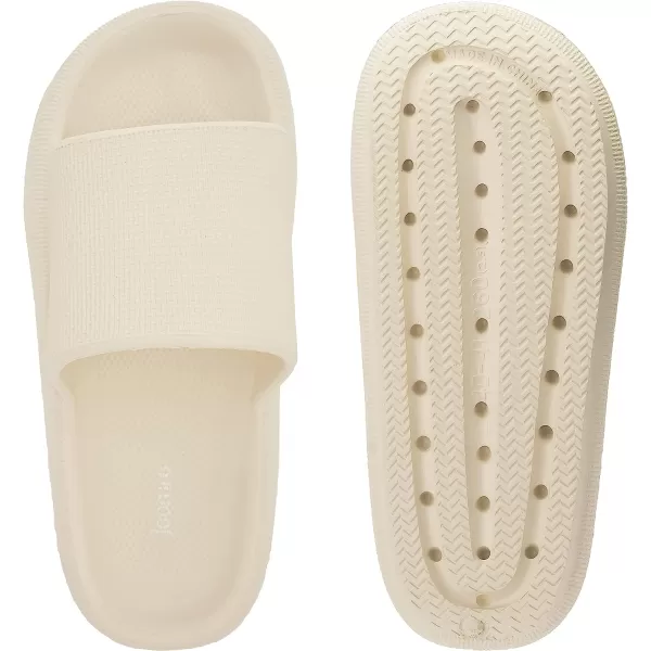 imageJoomra Pillow Slippers for Women and Men Non Slip Quick Drying Shower Slides Bathroom Sandals  Ultra Cushion  Thick SoleBeige