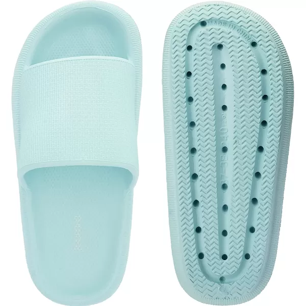 imageJoomra Pillow Slippers for Women and Men Non Slip Quick Drying Shower Slides Bathroom Sandals  Ultra Cushion  Thick SoleBlue