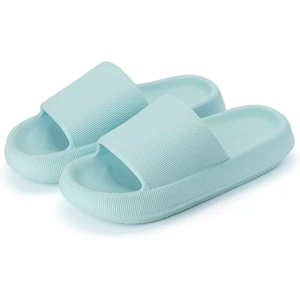 imageJoomra Pillow Slippers for Women and Men Non Slip Quick Drying Shower Slides Bathroom Sandals  Ultra Cushion  Thick SoleBlue
