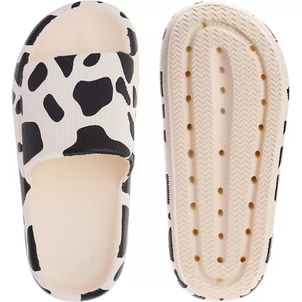 imageJoomra Pillow Slippers for Women and Men Non Slip Quick Drying Shower Slides Bathroom Sandals  Ultra Cushion  Thick SoleCow
