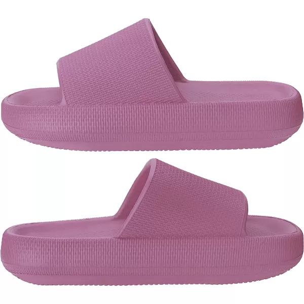imageJoomra Pillow Slippers for Women and Men Non Slip Quick Drying Shower Slides Bathroom Sandals  Ultra Cushion  Thick SoleFuchsia
