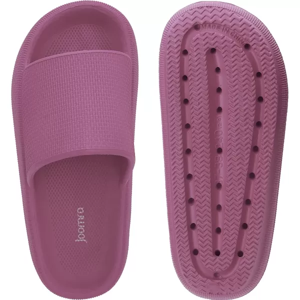 imageJoomra Pillow Slippers for Women and Men Non Slip Quick Drying Shower Slides Bathroom Sandals  Ultra Cushion  Thick SoleFuchsia