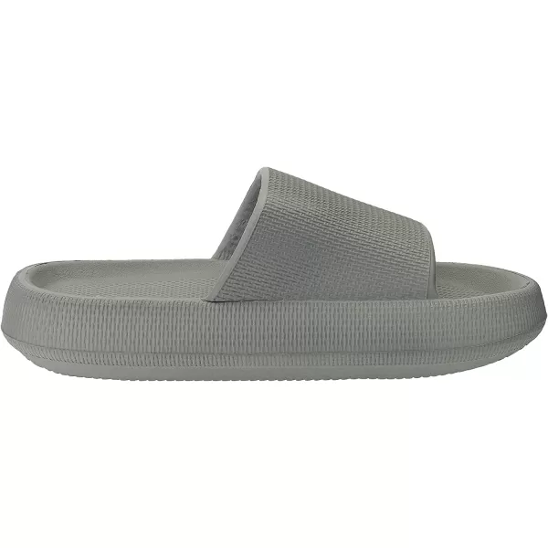 imageJoomra Pillow Slippers for Women and Men Non Slip Quick Drying Shower Slides Bathroom Sandals  Ultra Cushion  Thick SoleGrey