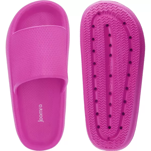 imageJoomra Pillow Slippers for Women and Men Non Slip Quick Drying Shower Slides Bathroom Sandals  Ultra Cushion  Thick SoleHot Pink