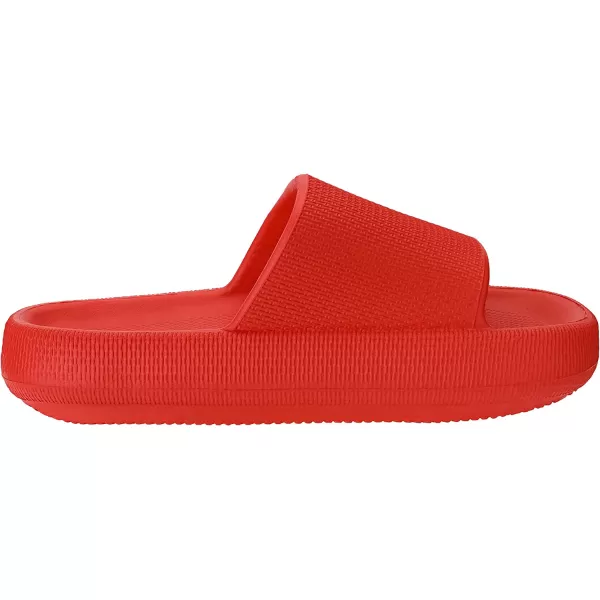 imageJoomra Pillow Slippers for Women and Men Non Slip Quick Drying Shower Slides Bathroom Sandals  Ultra Cushion  Thick SoleRed