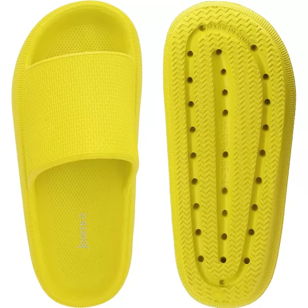 imageJoomra Pillow Slippers for Women and Men Non Slip Quick Drying Shower Slides Bathroom Sandals  Ultra Cushion  Thick SoleYellow