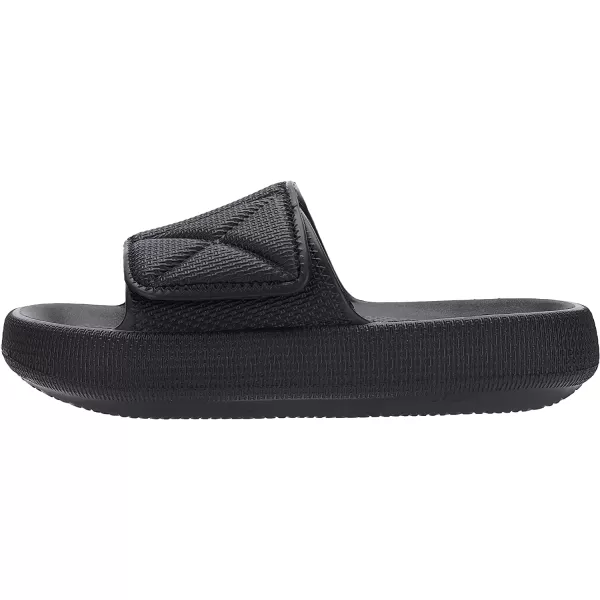 imageJoomra Slides for Women and Men Recovery Supportive Athletic Pillow Slippers Sandals  Adjustable Strap  Dual Cushioned Thick SoleAdjustable  Black