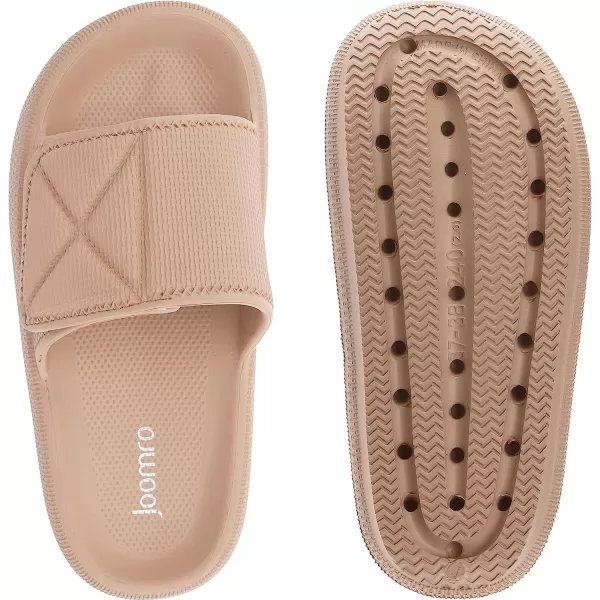 imageJoomra Slides for Women and Men Recovery Supportive Athletic Pillow Slippers Sandals  Adjustable Strap  Dual Cushioned Thick SoleAdjustable  Brown