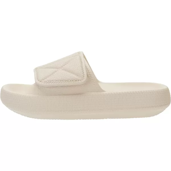 imageJoomra Slides for Women and Men Recovery Supportive Athletic Pillow Slippers Sandals  Adjustable Strap  Dual Cushioned Thick SoleAdjustable  Cream Beige