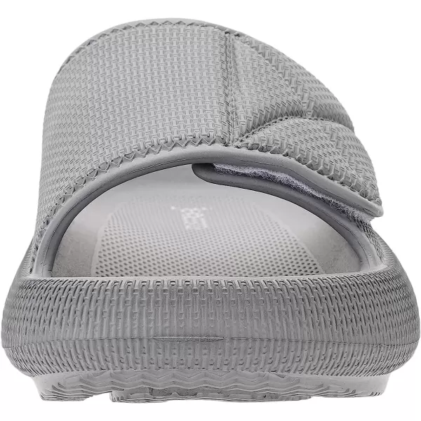 imageJoomra Slides for Women and Men Recovery Supportive Athletic Pillow Slippers Sandals  Adjustable Strap  Dual Cushioned Thick SoleAdjustable  Grey