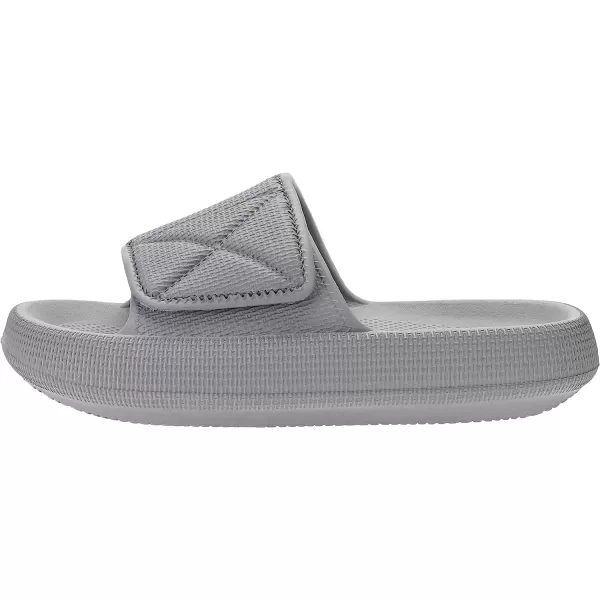 imageJoomra Slides for Women and Men Recovery Supportive Athletic Pillow Slippers Sandals  Adjustable Strap  Dual Cushioned Thick SoleAdjustable  Grey