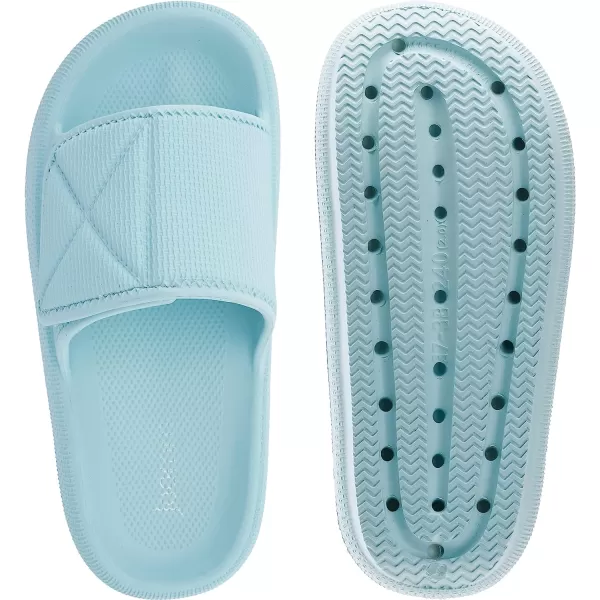 imageJoomra Slides for Women and Men Recovery Supportive Athletic Pillow Slippers Sandals  Adjustable Strap  Dual Cushioned Thick SoleAdjustable  Light Blue