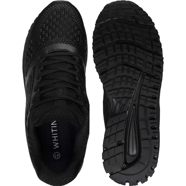 imageJoomra Whitin Mens Supportive Running Shoes Cushioned Lightweight Athletic SneakersAll Black