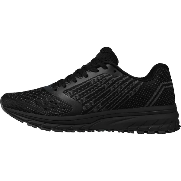 imageJoomra Whitin Mens Supportive Running Shoes Cushioned Lightweight Athletic SneakersAll Black