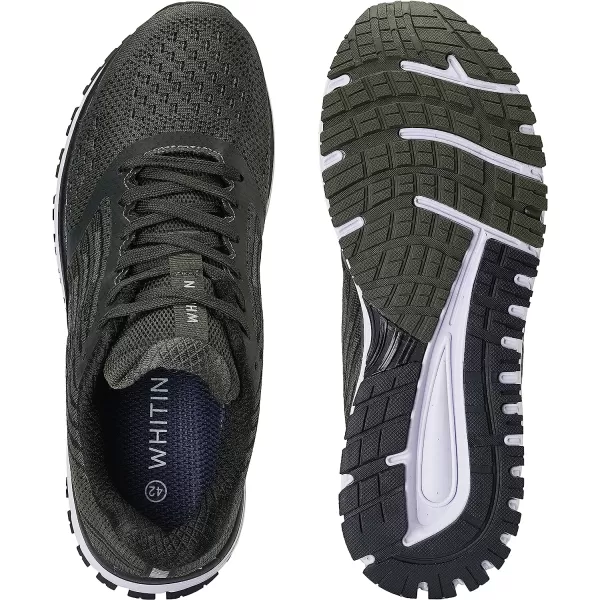 imageJoomra Whitin Mens Supportive Running Shoes Cushioned Lightweight Athletic SneakersArmy Green
