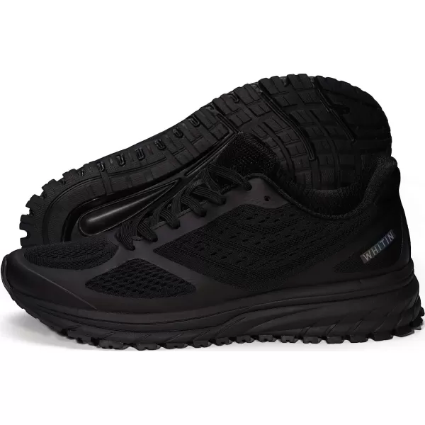 imageJoomra Whitin Mens Supportive Running Shoes Cushioned Lightweight Athletic SneakersBlackMesh