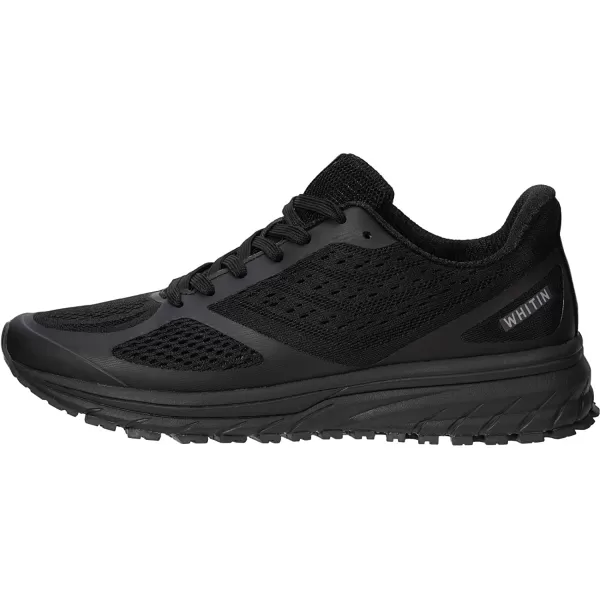 imageJoomra Whitin Mens Supportive Running Shoes Cushioned Lightweight Athletic SneakersBlackMesh