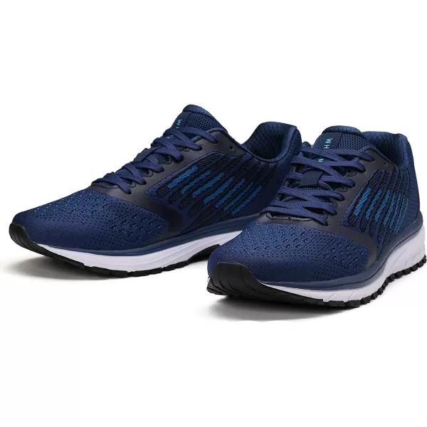 imageJoomra Whitin Mens Supportive Running Shoes Cushioned Lightweight Athletic SneakersBlue