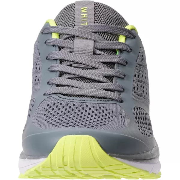 imageJoomra Whitin Mens Supportive Running Shoes Cushioned Lightweight Athletic SneakersGrey Neon GreenMesh