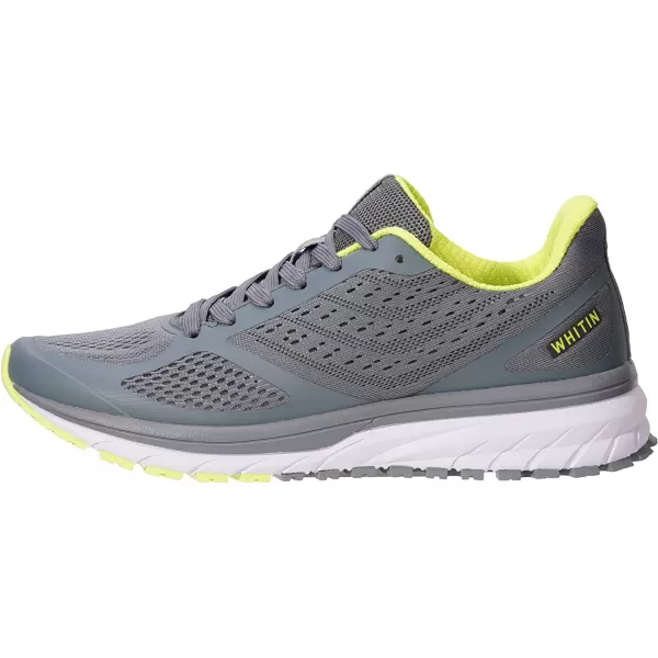 imageJoomra Whitin Mens Supportive Running Shoes Cushioned Lightweight Athletic SneakersGrey Neon GreenMesh