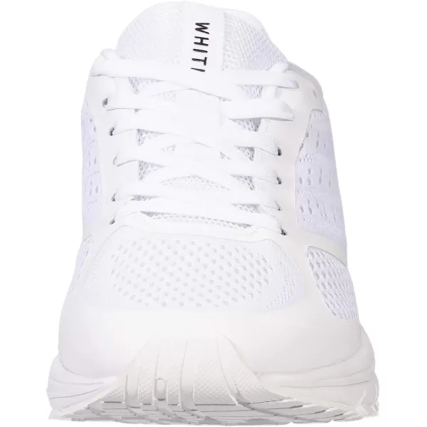imageJoomra Whitin Mens Supportive Running Shoes Cushioned Lightweight Athletic SneakersWhiteMesh