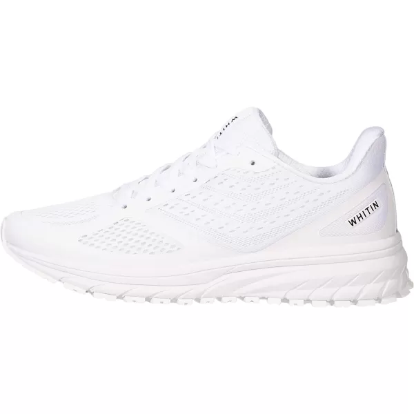 imageJoomra Whitin Mens Supportive Running Shoes Cushioned Lightweight Athletic SneakersWhiteMesh