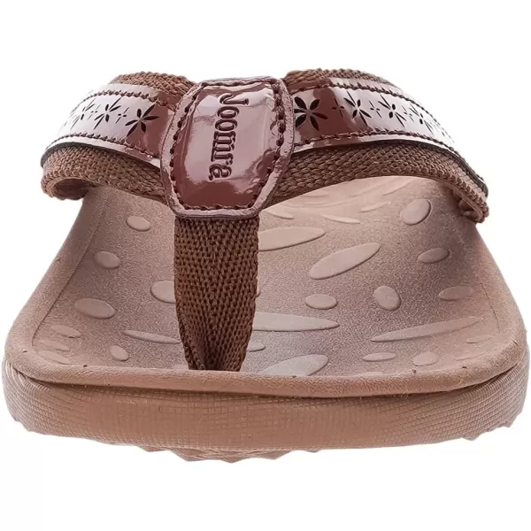 imageJoomra Womens Flip Flops Arch Support Orthotic Toe Post Thong SandalsAll Brown
