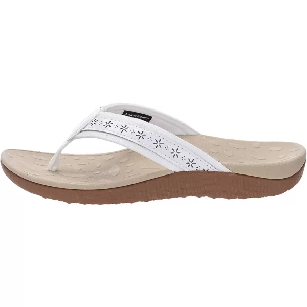 imageJoomra Womens Flip Flops Arch Support Orthotic Toe Post Thong SandalsBeigeWhite