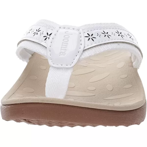 imageJoomra Womens Flip Flops Arch Support Orthotic Toe Post Thong SandalsBeigeWhite