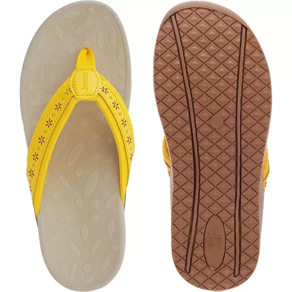 imageJoomra Womens Flip Flops Arch Support Orthotic Toe Post Thong SandalsYellow