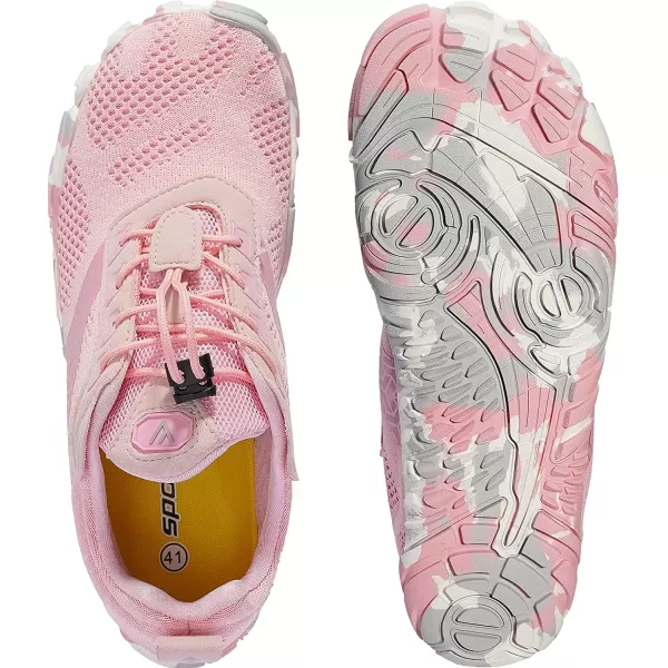 imageJoomra Womens Minimalist Trail Running Barefoot Shoes  Wide Toe Box  Zero DropAknit Pink