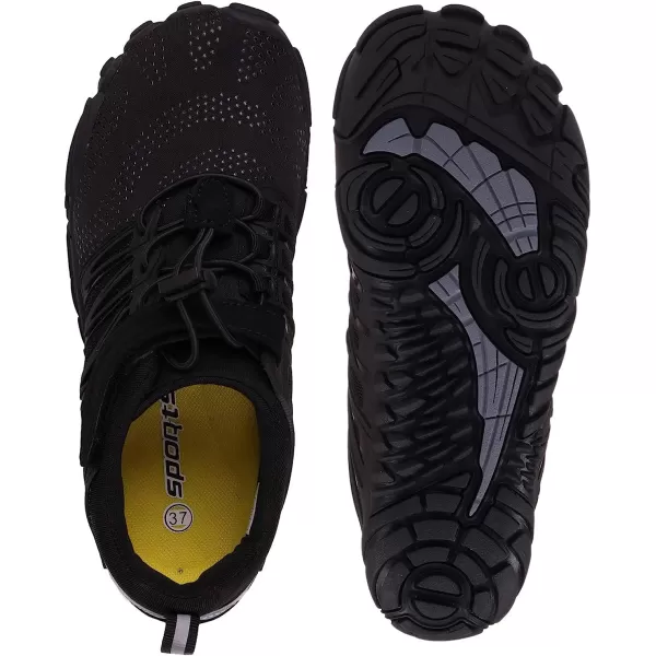 imageJoomra Womens Minimalist Trail Running Barefoot Shoes  Wide Toe Box  Zero DropAll Black