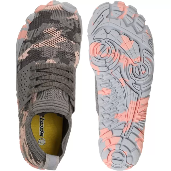 imageJoomra Womens Minimalist Trail Running Barefoot Shoes  Wide Toe Box  Zero DropPinkGrey