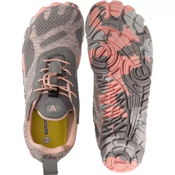 imageJoomra Womens Minimalist Trail Running Barefoot Shoes  Wide Toe Box  Zero DropW20  Pink Grey