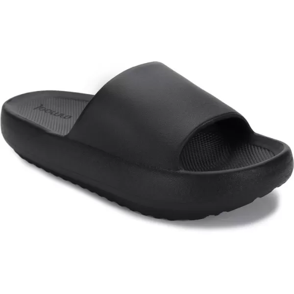 imageJoomra Arch Support Pillow Slippers for Women and Men Recovery House Slides Shower Sandals  Cushion Thick SoleBlack With Arch Support