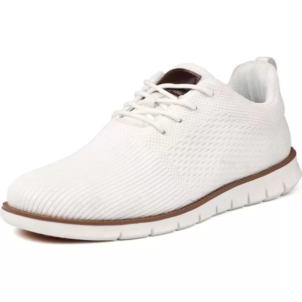 imageJoomra Mens KnitLeather Wingtip Oxford Dress ShoesWhite Waterproof