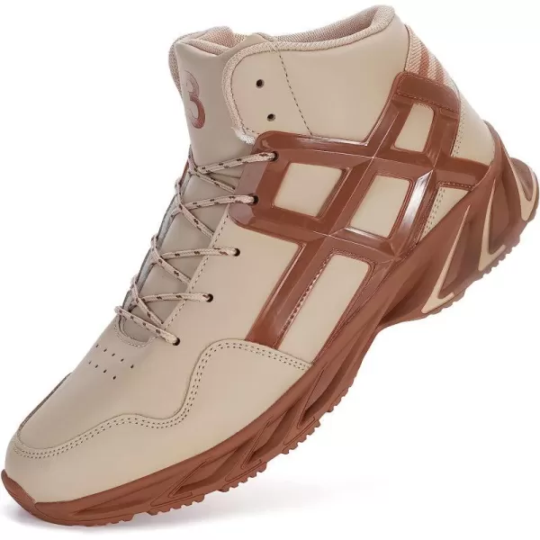 imageJoomra Mens Stylish Sneakers High Top AthleticInspired ShoesUpgrade  Light Brown