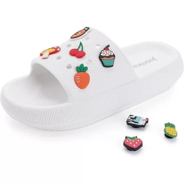 imageJoomra Pillow Slippers for Women and Men Breathable Shower Slides Quick Drying Sandals  Ultra Cushion  Thick SoleWhite