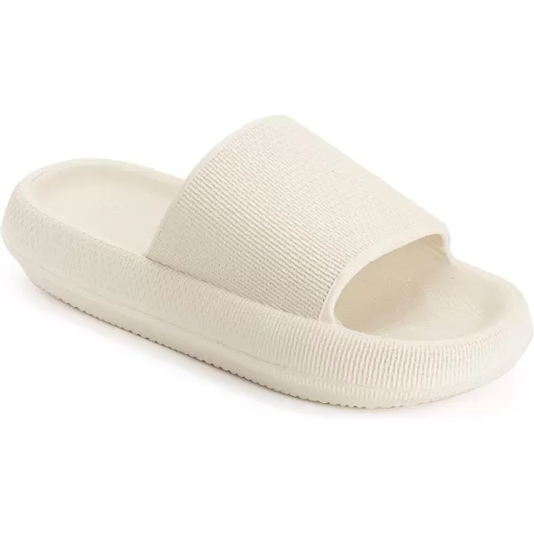 imageJoomra Pillow Slippers for Women and Men Non Slip Quick Drying Shower Slides Bathroom Sandals  Ultra Cushion  Thick SoleBeige