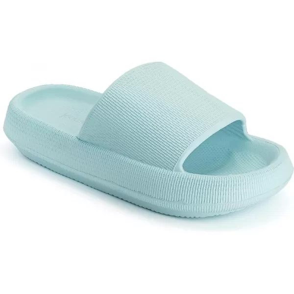 imageJoomra Pillow Slippers for Women and Men Non Slip Quick Drying Shower Slides Bathroom Sandals  Ultra Cushion  Thick SoleBlue