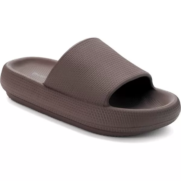 imageJoomra Pillow Slippers for Women and Men Non Slip Quick Drying Shower Slides Bathroom Sandals  Ultra Cushion  Thick SoleChocolate