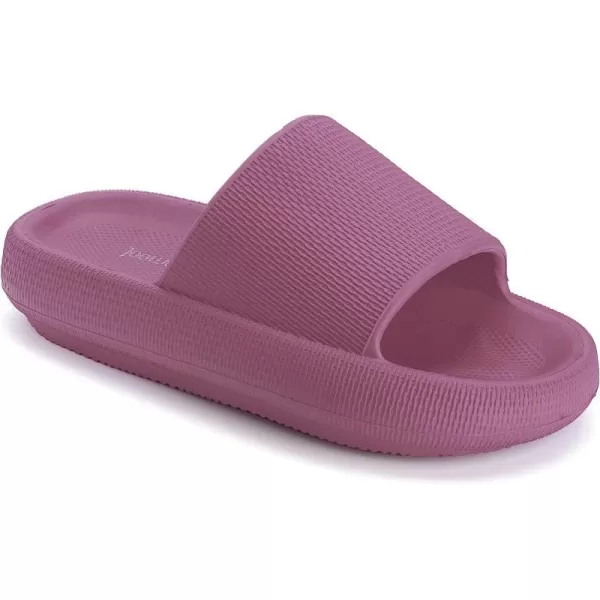 imageJoomra Pillow Slippers for Women and Men Non Slip Quick Drying Shower Slides Bathroom Sandals  Ultra Cushion  Thick SoleFuchsia