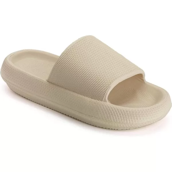 imageJoomra Pillow Slippers for Women and Men Non Slip Quick Drying Shower Slides Bathroom Sandals  Ultra Cushion  Thick SoleKhaki