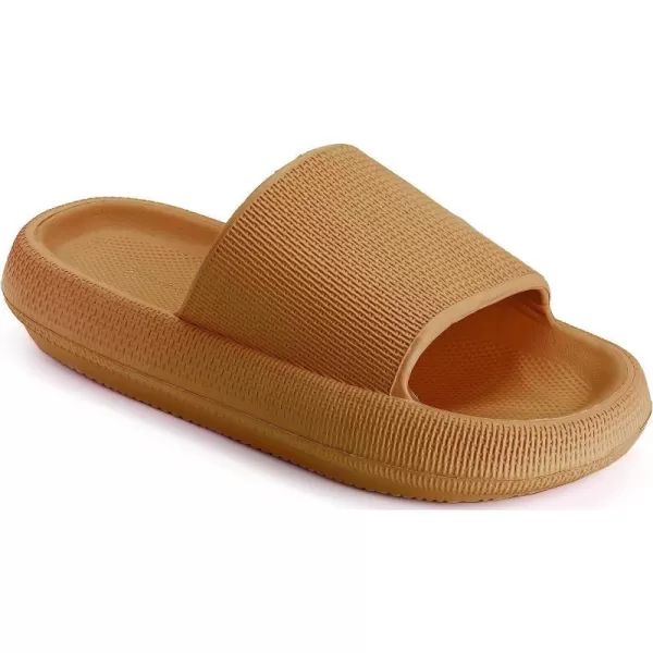 imageJoomra Pillow Slippers for Women and Men Non Slip Quick Drying Shower Slides Bathroom Sandals  Ultra Cushion  Thick SoleOg Brown