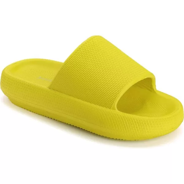 imageJoomra Pillow Slippers for Women and Men Non Slip Quick Drying Shower Slides Bathroom Sandals  Ultra Cushion  Thick SoleYellow