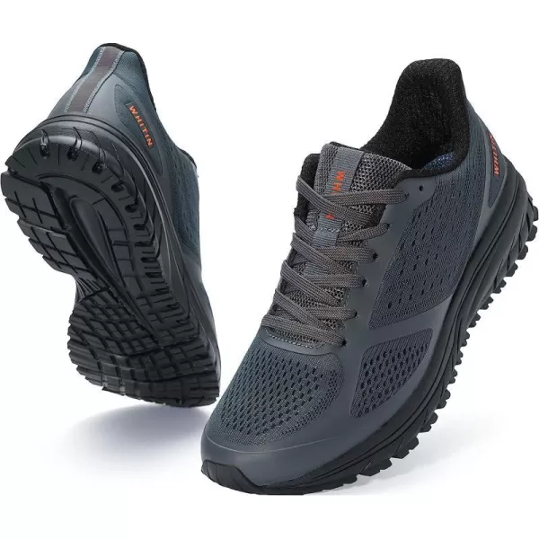 imageJoomra Whitin Mens Supportive Running Shoes Cushioned Lightweight Athletic SneakersGrey