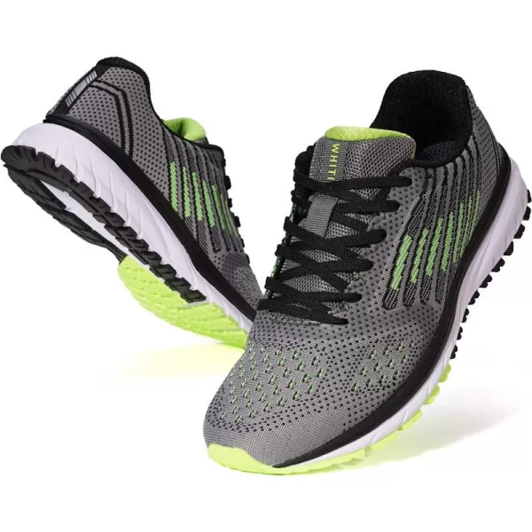 imageJoomra Whitin Mens Supportive Running Shoes Cushioned Lightweight Athletic SneakersGrey Green