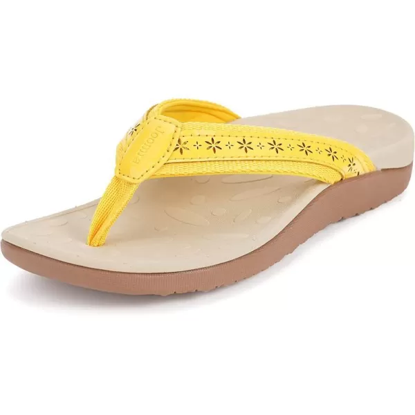 imageJoomra Womens Flip Flops Arch Support Orthotic Toe Post Thong SandalsYellow